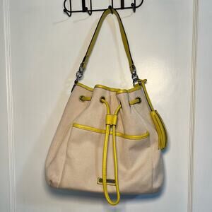 Coach Avery Canvas & Leather Drawstring Bag